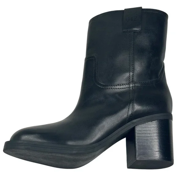 Schutz Wyatt Womens Black Leather Western Mid Calf Boots Size 7.5B New $238 - Picture 6 of 10